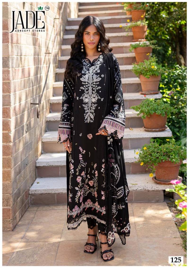 Black Floral Printed Pure Cotton Salwar Suit Set for Women – Unstitched Top, Bottom & Dupatta