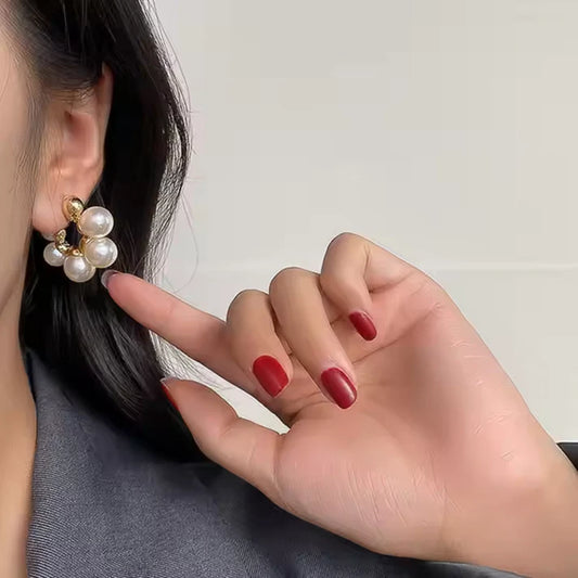 Designer Gold Plated Pearl Bubble Stud Earrings | Trendy Statement Jewelry for Women