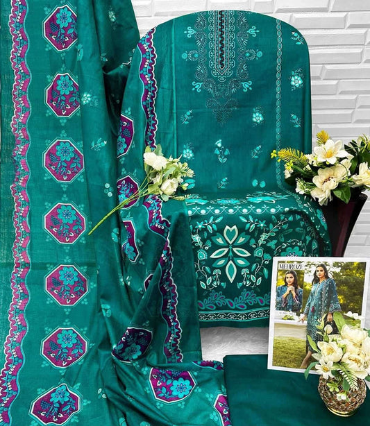 Teal Green Cotton Digital Printed Salwar Kameez – Elegant Floral & Geometric Design for Festive & Casual Wear