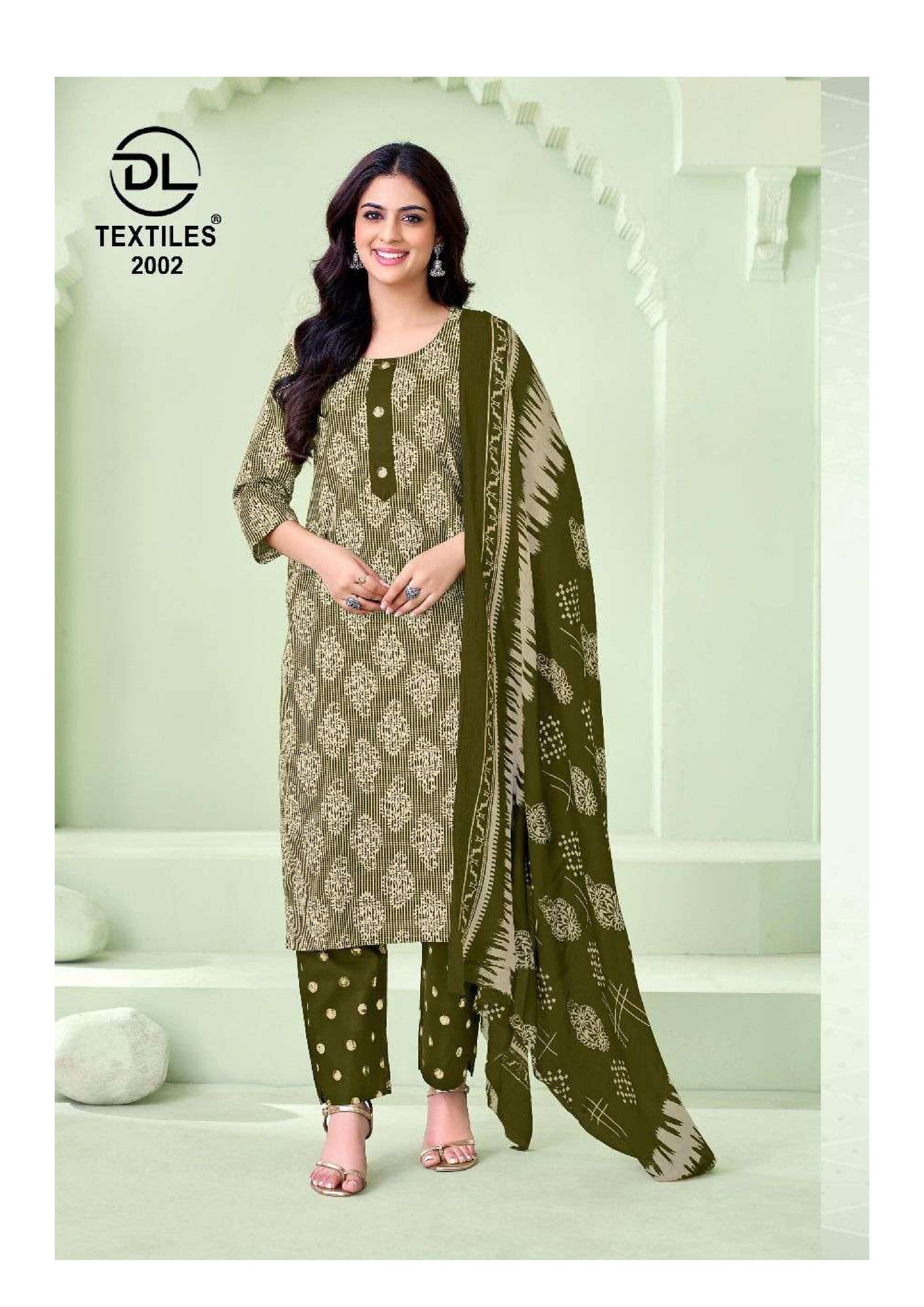 Olive Green Printed Cotton Kurta Suit Set for Women – Ethnic Wear