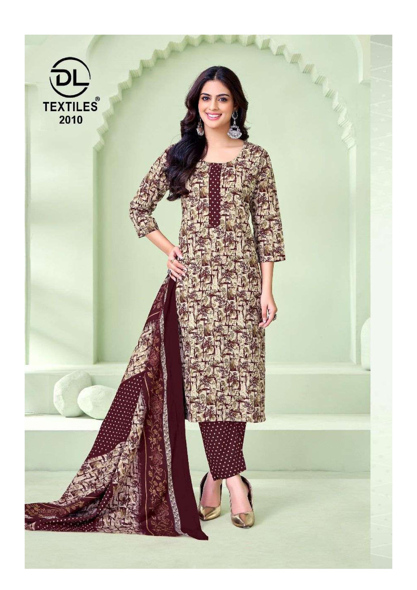 Cream & Maroon Printed Cotton Kurti Suit Set – Daily Ethnic Wear for Women