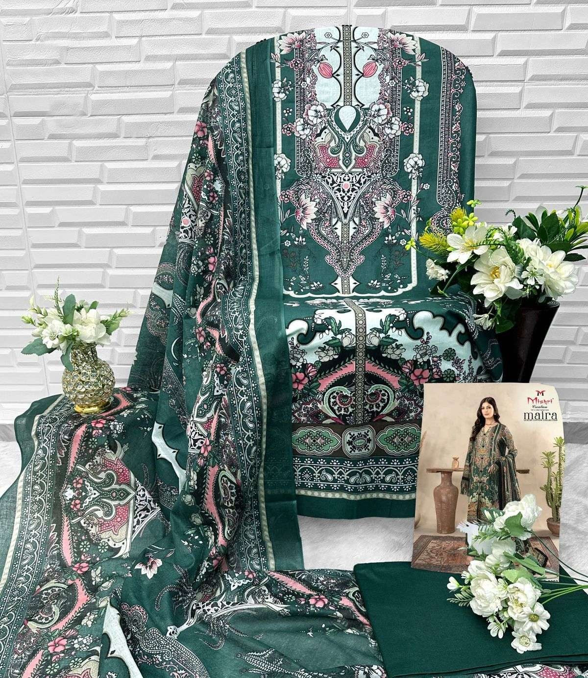 Luxury Cotton Printed Salwar Suit – 100% Pure Cotton | Royal Emerald Green