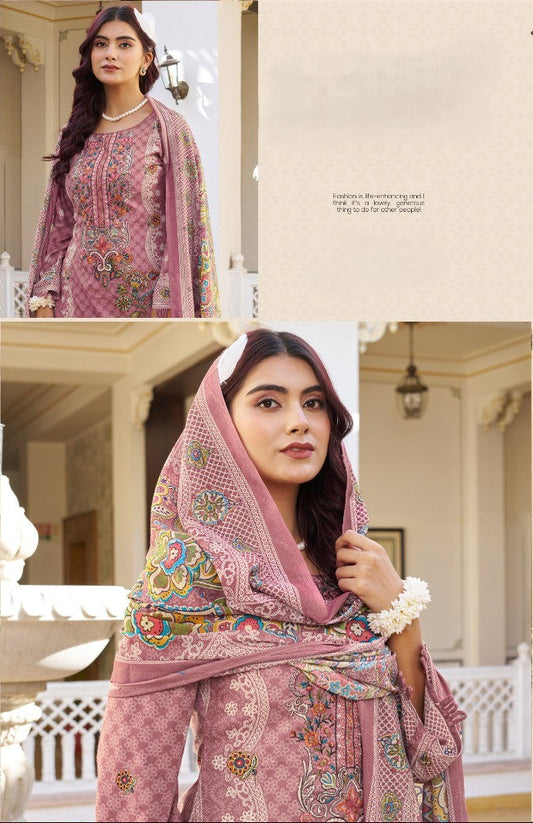 Premium Embroidered Cotton Unstitched Dress Material Collection