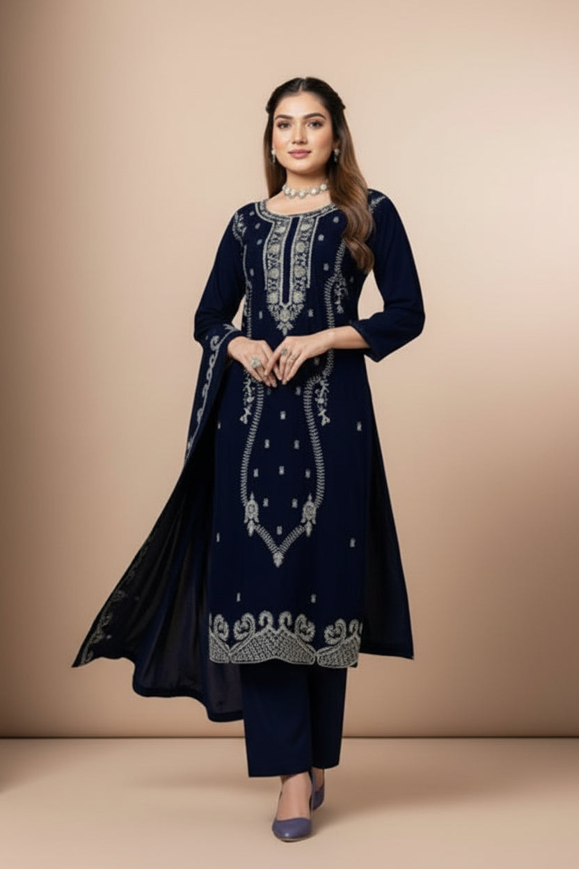 Premium Rayon Unstitched Dress Material With Worked Dupatta