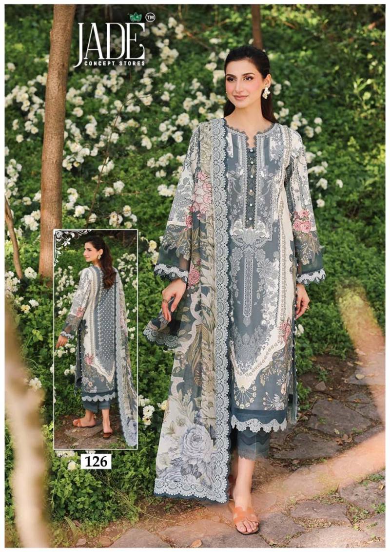 Elegant Grey Floral Printed Cotton Salwar Suit Set for Women – Unstitched Top, Bottom & Dupatta.