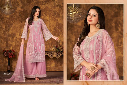 Elegant Mauve Net Suit with Heavy Embroidery & Dupatta – Festive & Wedding Wear