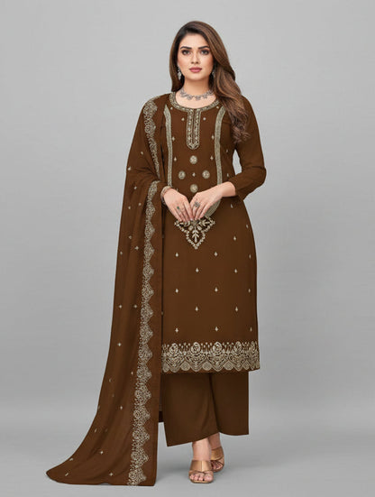 Premium Rayon Unstitched Dress Material With Worked Dupatta