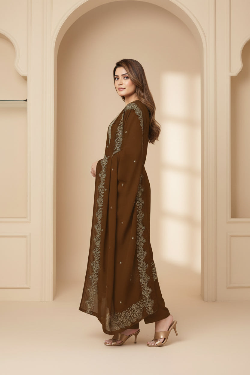 Premium Rayon Unstitched Dress Material With Worked Dupatta