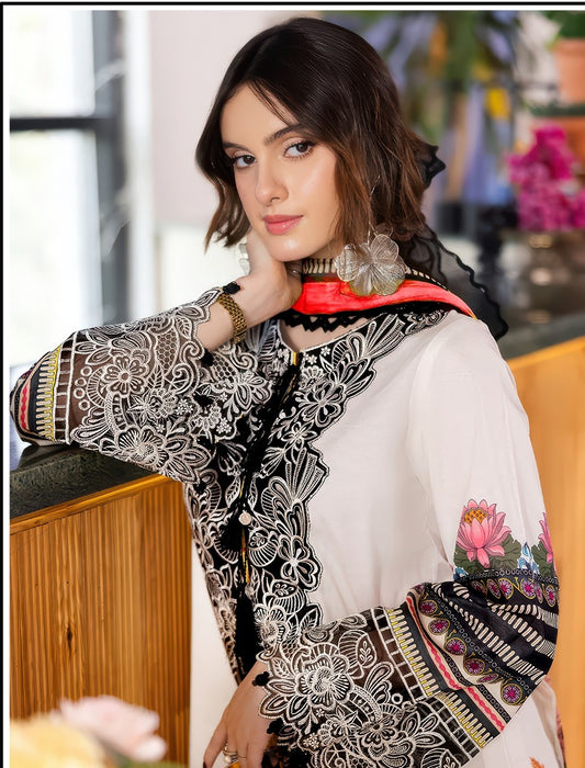 Pure Cotton Heavy Patch Work Unstitched Dress Material with Cotton Dupatta