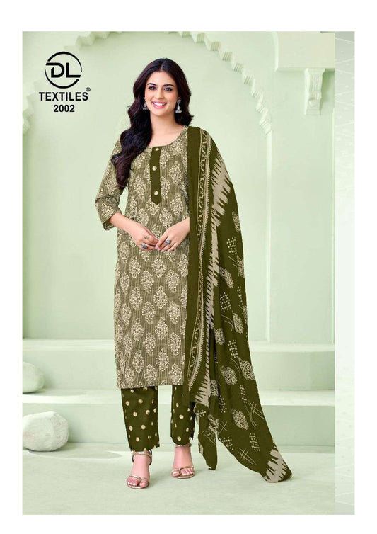 Olive Green Printed Cotton Kurta Suit Set for Women – Ethnic Wear