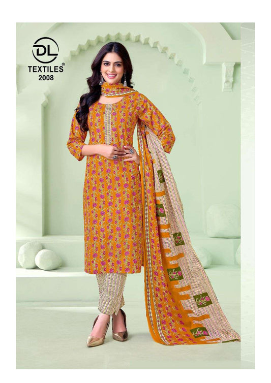Mustard Yellow Floral Printed Cotton Suit Set – Festive Daily Wear