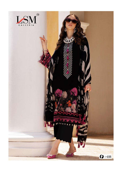 Noir Garden – Bold Black Floral Cotton Lawn Set