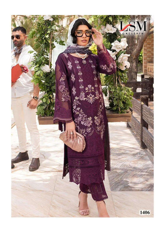 Plum Royale (Deep Plum Designer Suit) | Pure Heavy Lawn Cotton