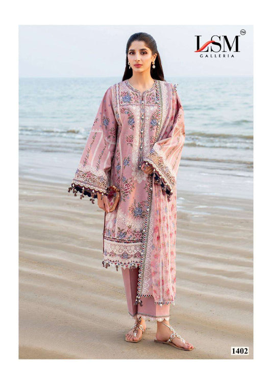 Blush Grace (Pastel Pink Embroidered Suit) | Pure Heavy Lawn Cotton