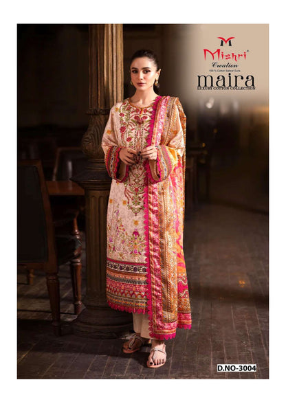 Luxury Cotton Printed Salwar Suit – 100% Pure Cotton | Sunset Peach-Pink Fusion