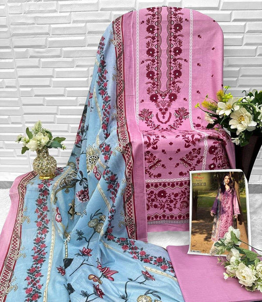 Luxury Cotton Printed Salwar Suit – 100% Pure Cotton | Romantic Lavender Floral