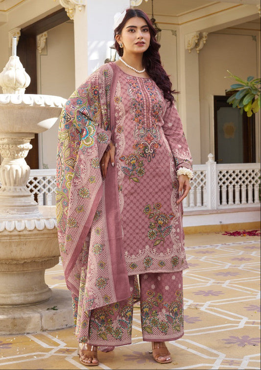 Premium Embroidered Cotton Unstitched Dress Material Collection