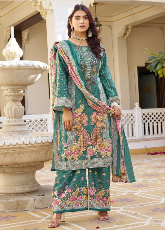 Vibrant Floral & Embroidered Pure Cotton Unstitched Dress Material Collection
